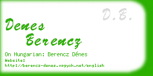 denes berencz business card