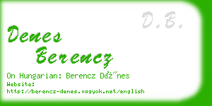 denes berencz business card